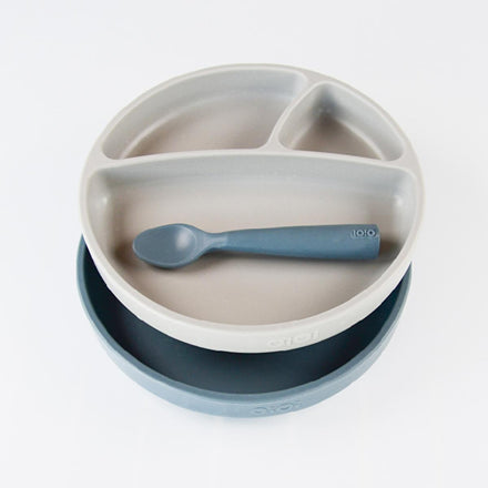 OiOi Silicone Baby Plate for Self-Feeding, Heat Resistant
