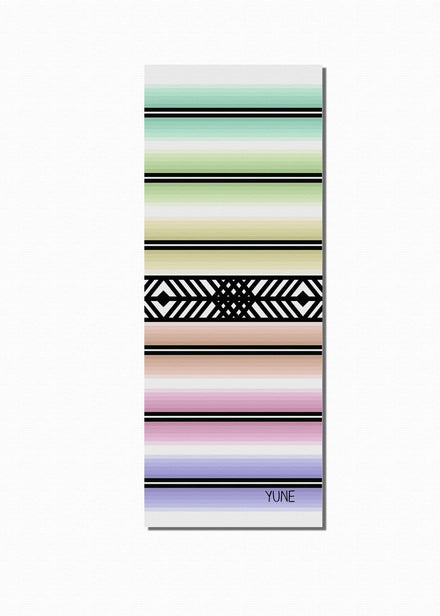 Tapis de yoga rayé Yune Yoga 6 mm – Antidérapant et écologique
