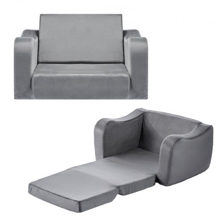 Foldable Toddler Couch, 2-in-1 Kids Sofa with Armrests