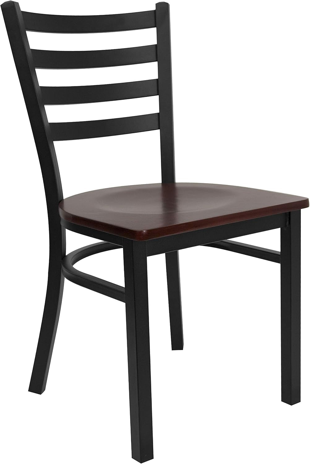 Ladder Back Metal Dining Chairs, Set of 2 (Black)