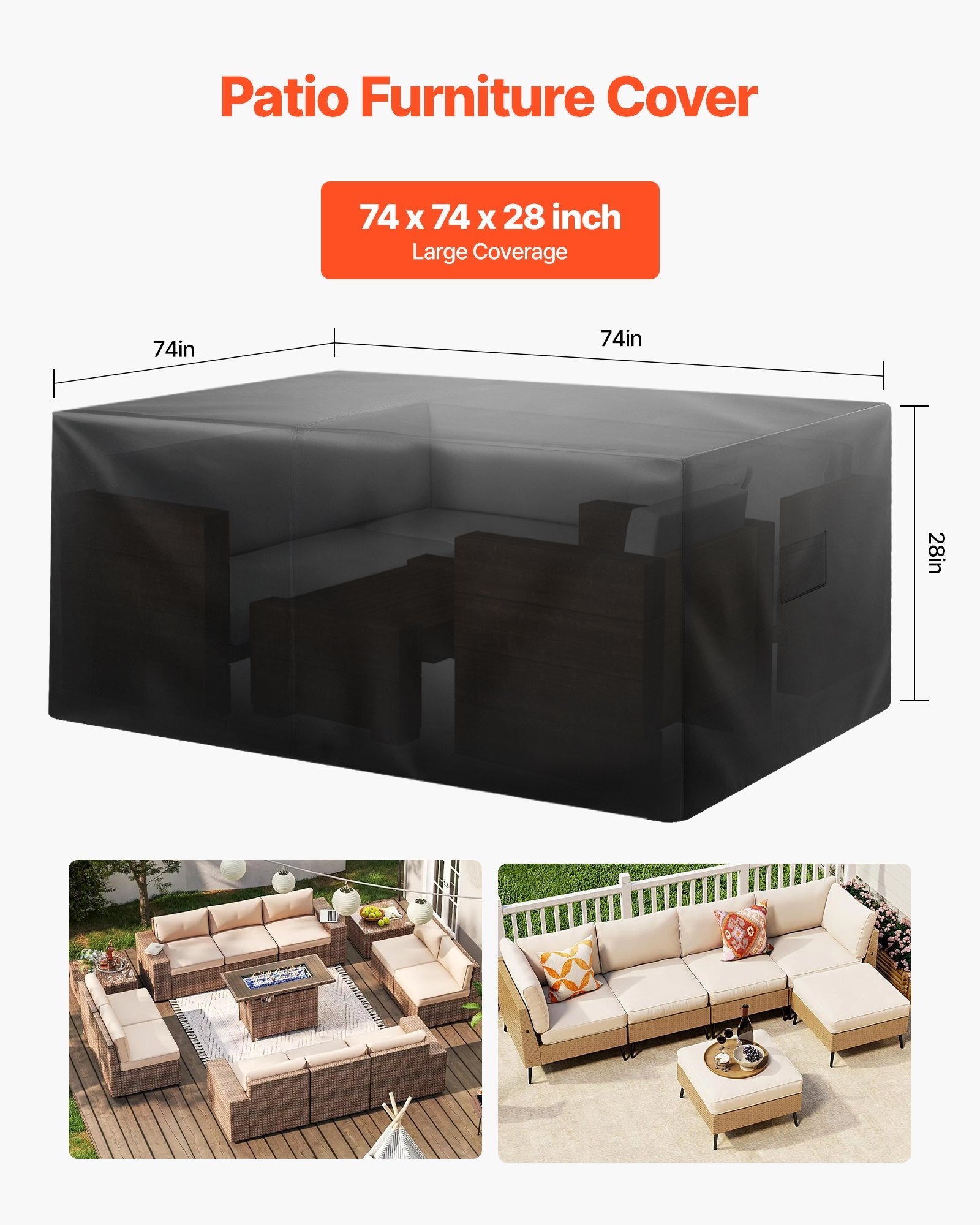 Waterproof Patio Furniture Cover, 420D Outdoor Table Set