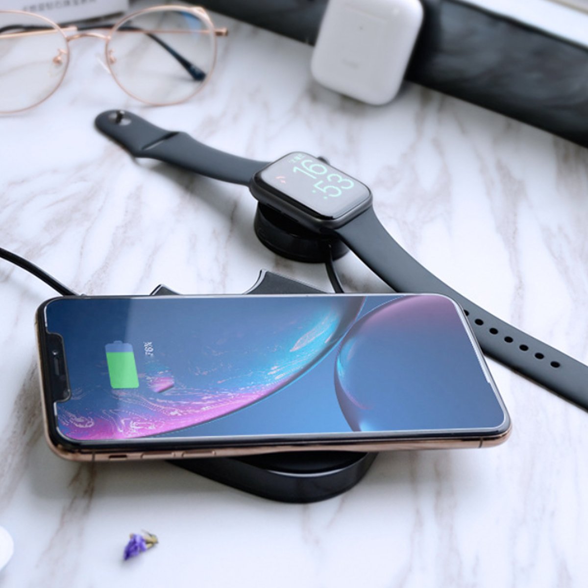 2-in-1 Wireless Phone and Apple Watch Charger