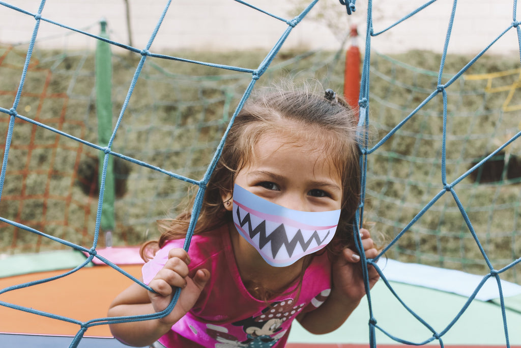 Kids Ninja Face Mask 4-Pack, Dragon Cat Dog Shark
