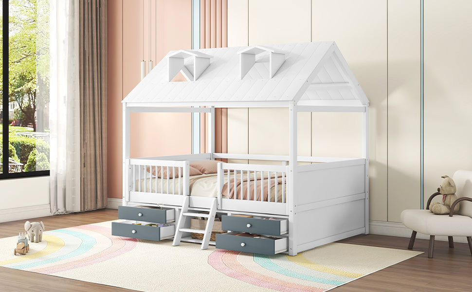 Bed Frame White Wood for bedroom and guest room furnishing