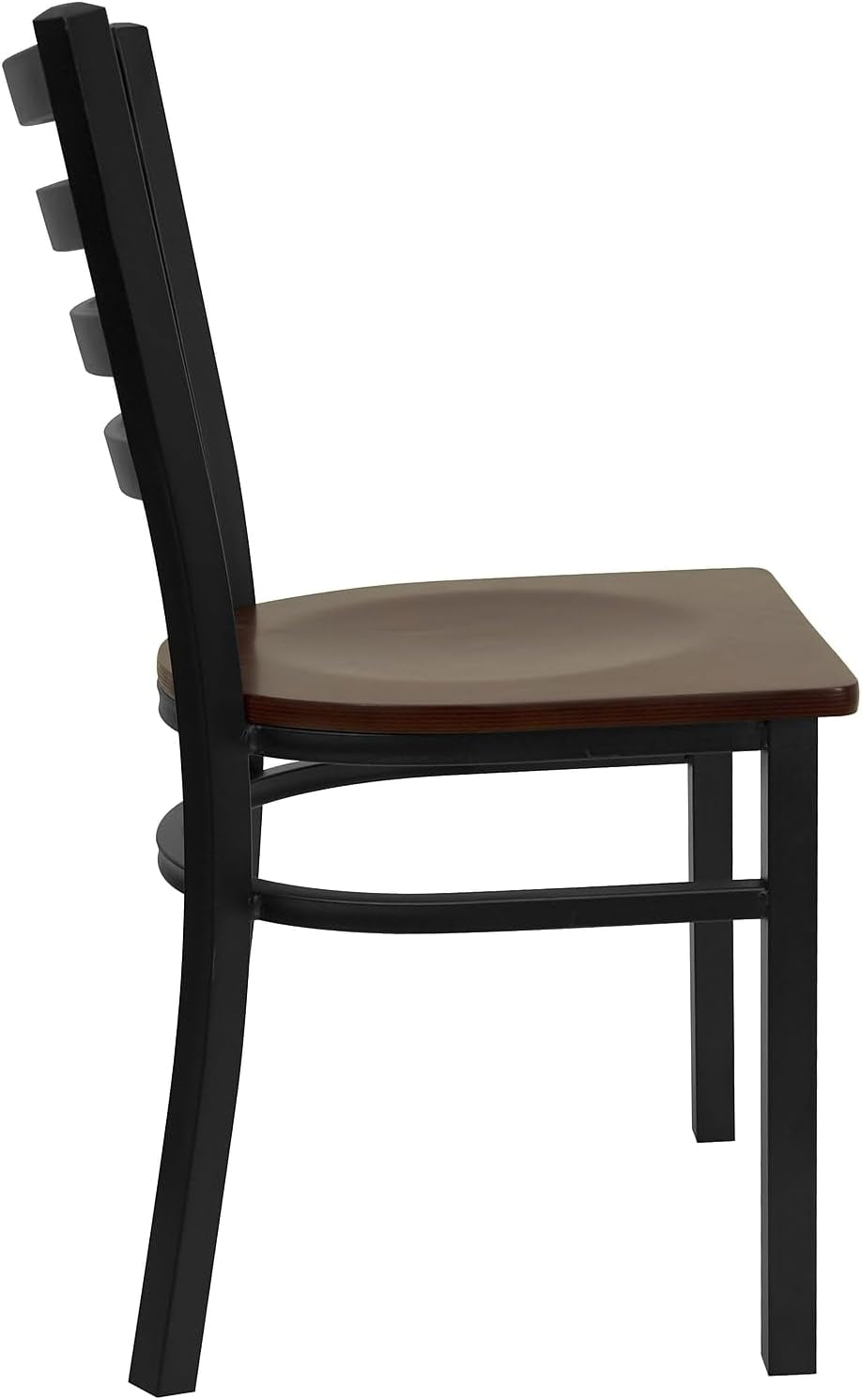 Ladder Back Metal Dining Chairs, Set of 2 (Black)
