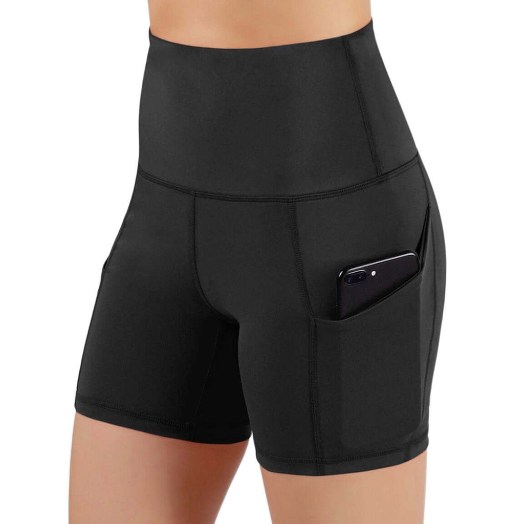 High-Waisted Athletic Shorts with Pockets