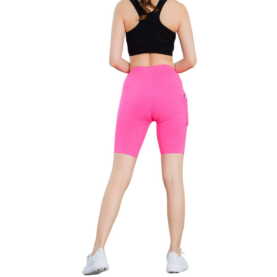 Stretch Yoga Shorts with Phone Pocket