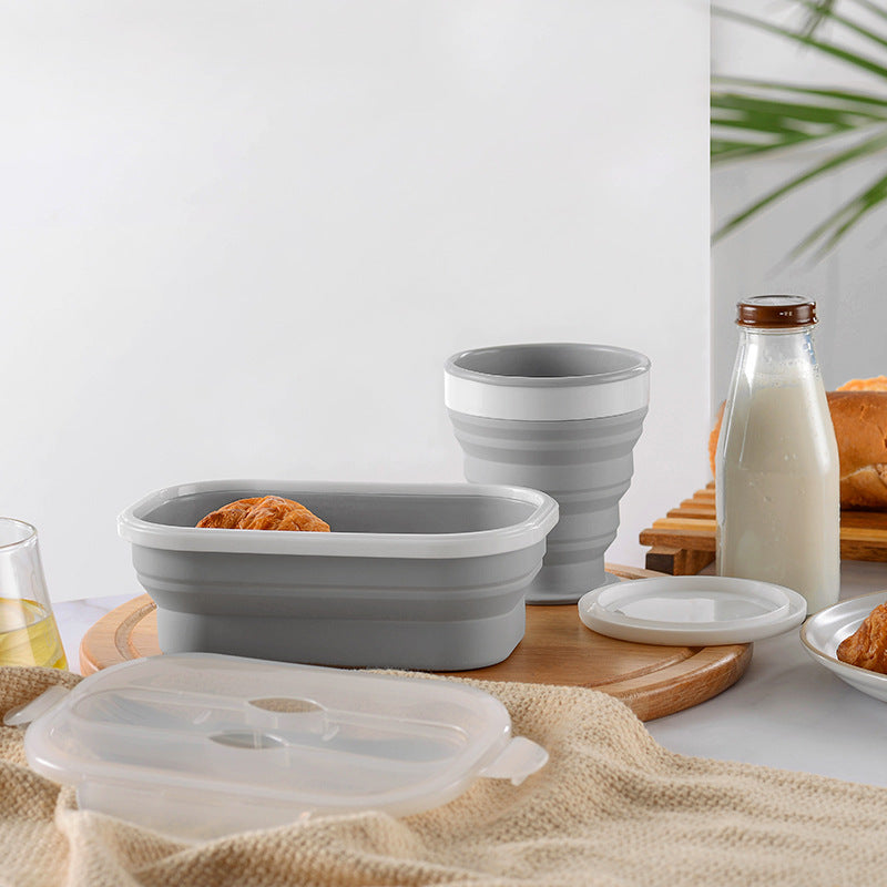 Foldable Silicone Lunch Box and Cup Set