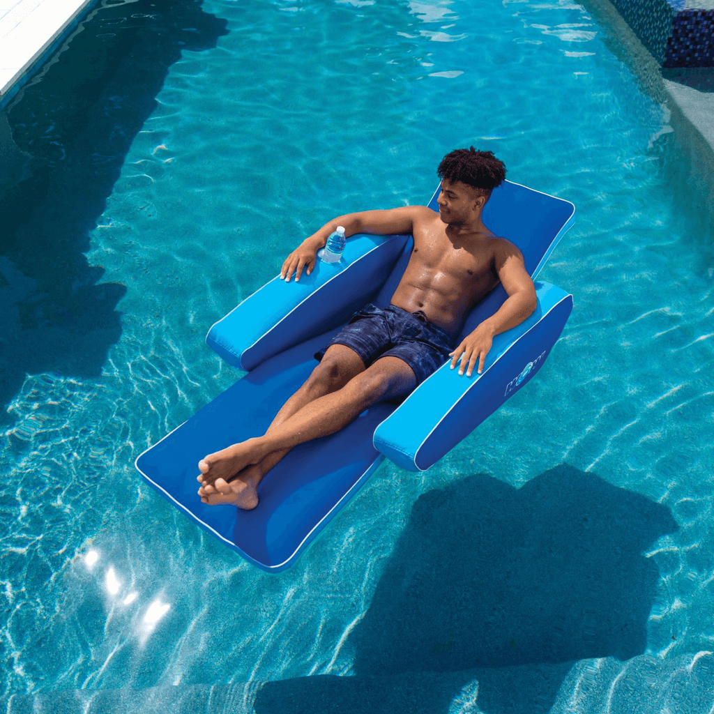 WOW Watersports Modern Lounger Pool Float with Cup Holder and