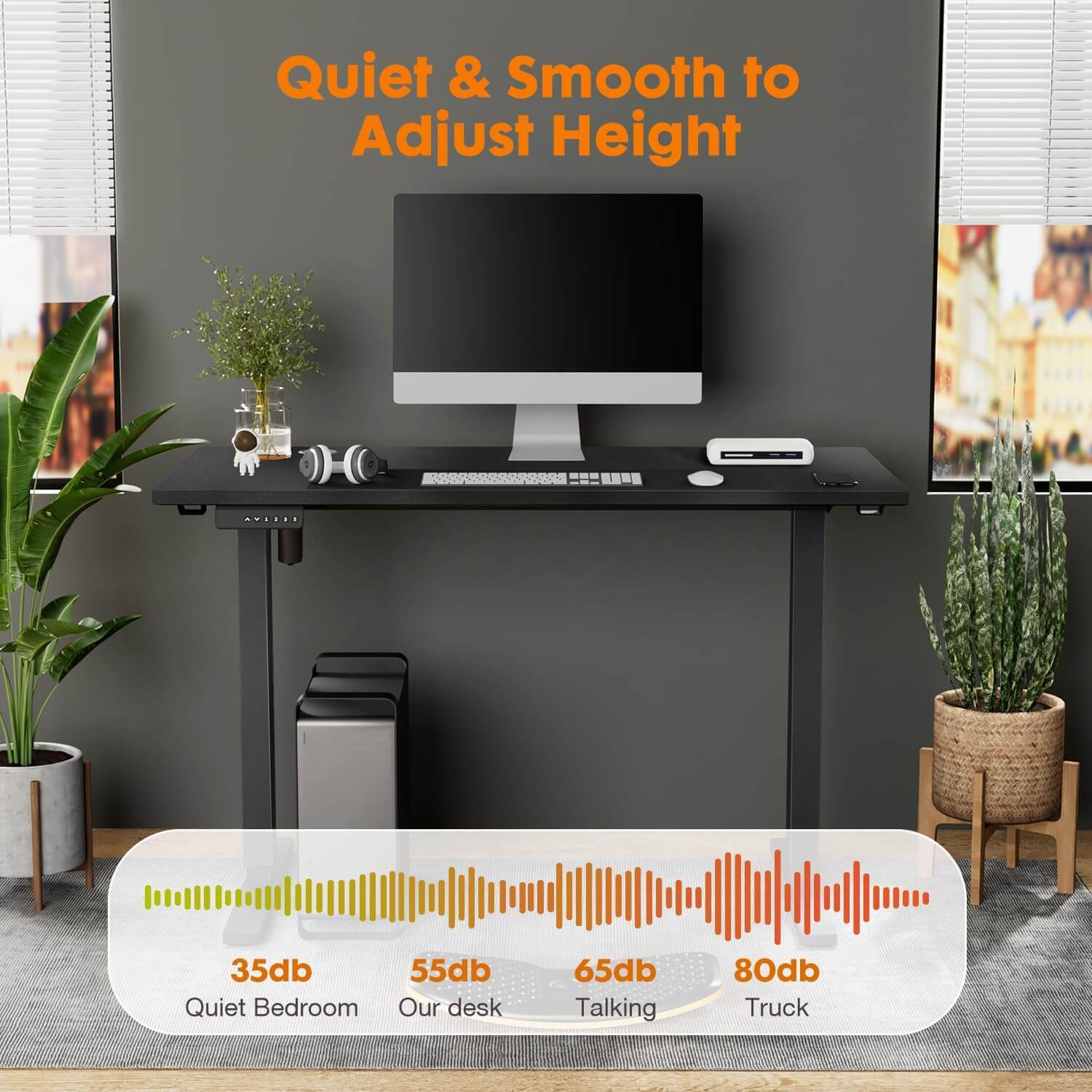 Electric Height Adjustable Standing Desk,Sit to Stand Ergonomic