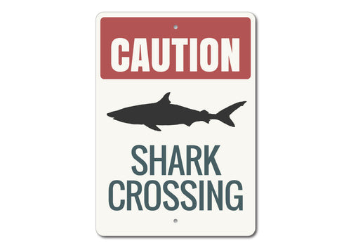 Shark Caution Metal Wall Sign