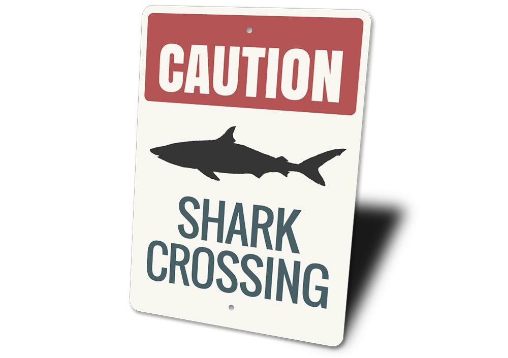 Shark Caution Metal Wall Sign