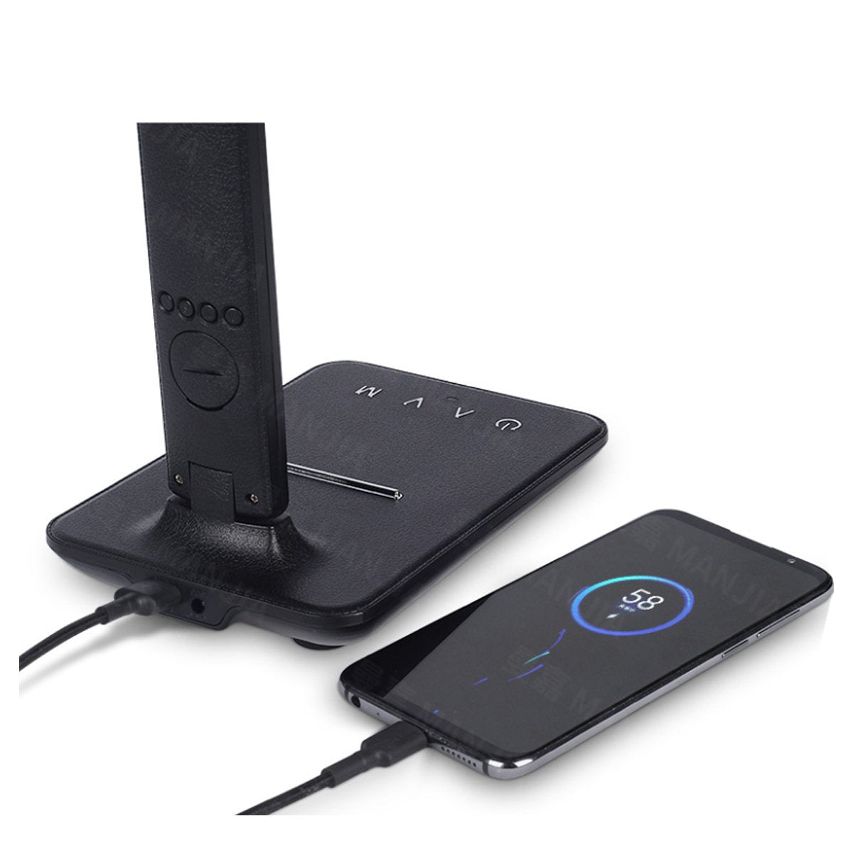 3-in-1 Desk Lamp with Wireless Charger, Clock and Thermostat