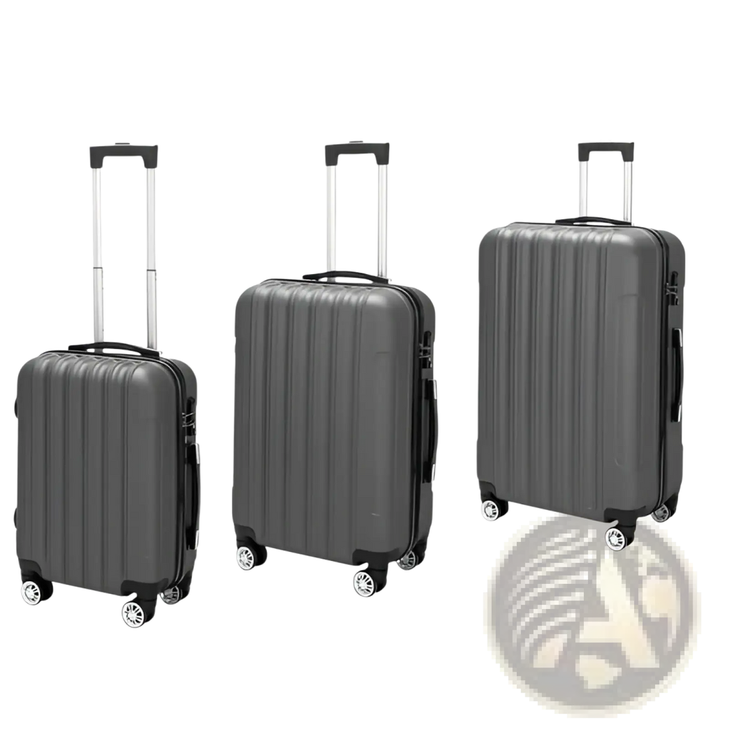 3-in-1 Dark Gray Hard Shell Spinner Luggage Set
