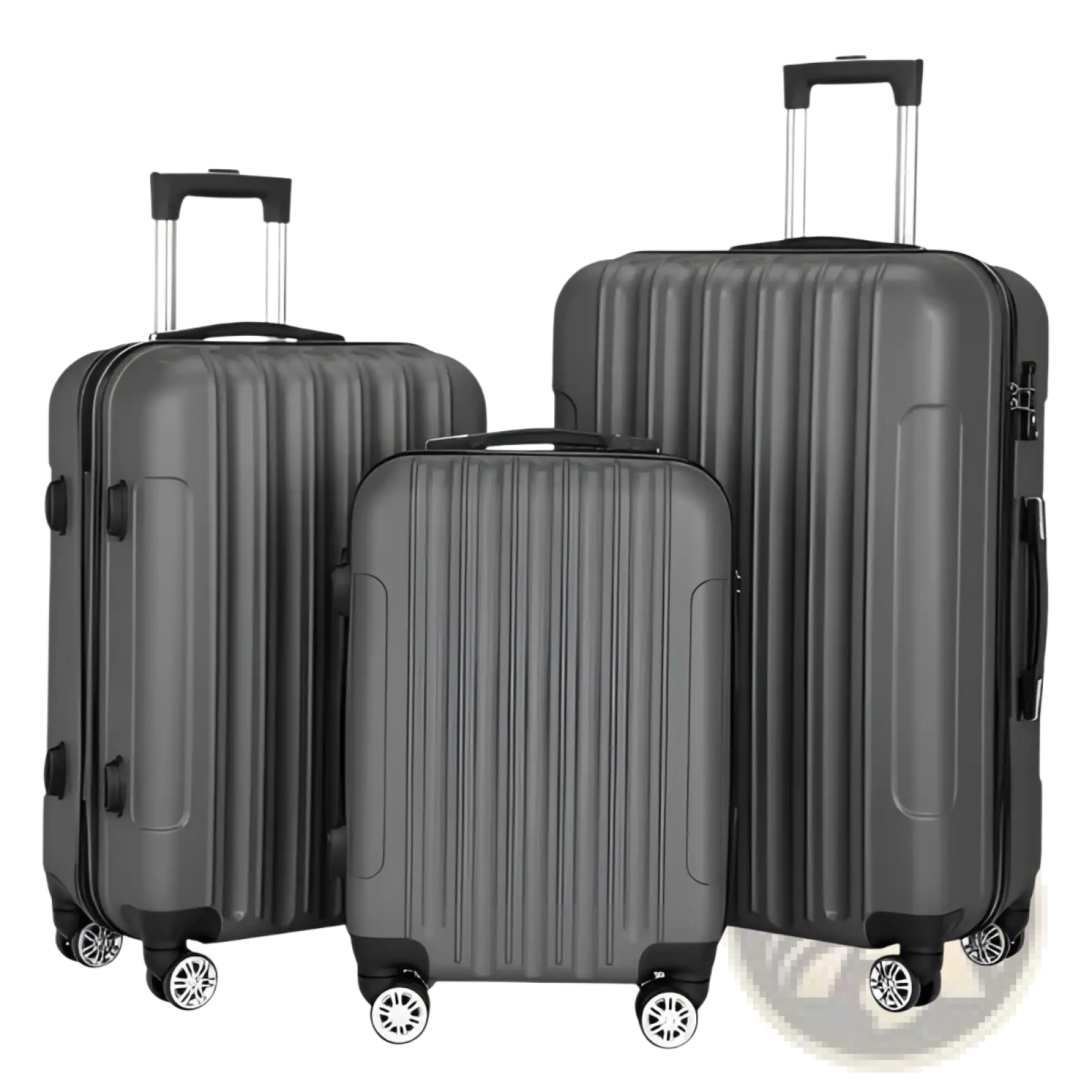 3-in-1 Dark Gray Hard Shell Spinner Luggage Set