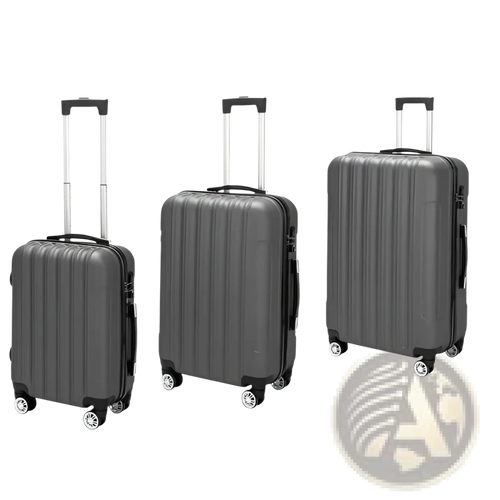 3-in-1 Dark Gray Hard Shell Spinner Luggage Set