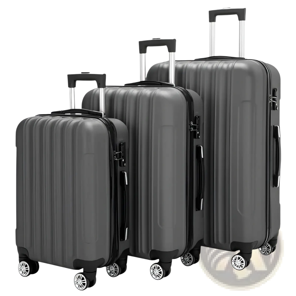 3-in-1 Dark Gray Hard Shell Spinner Luggage Set