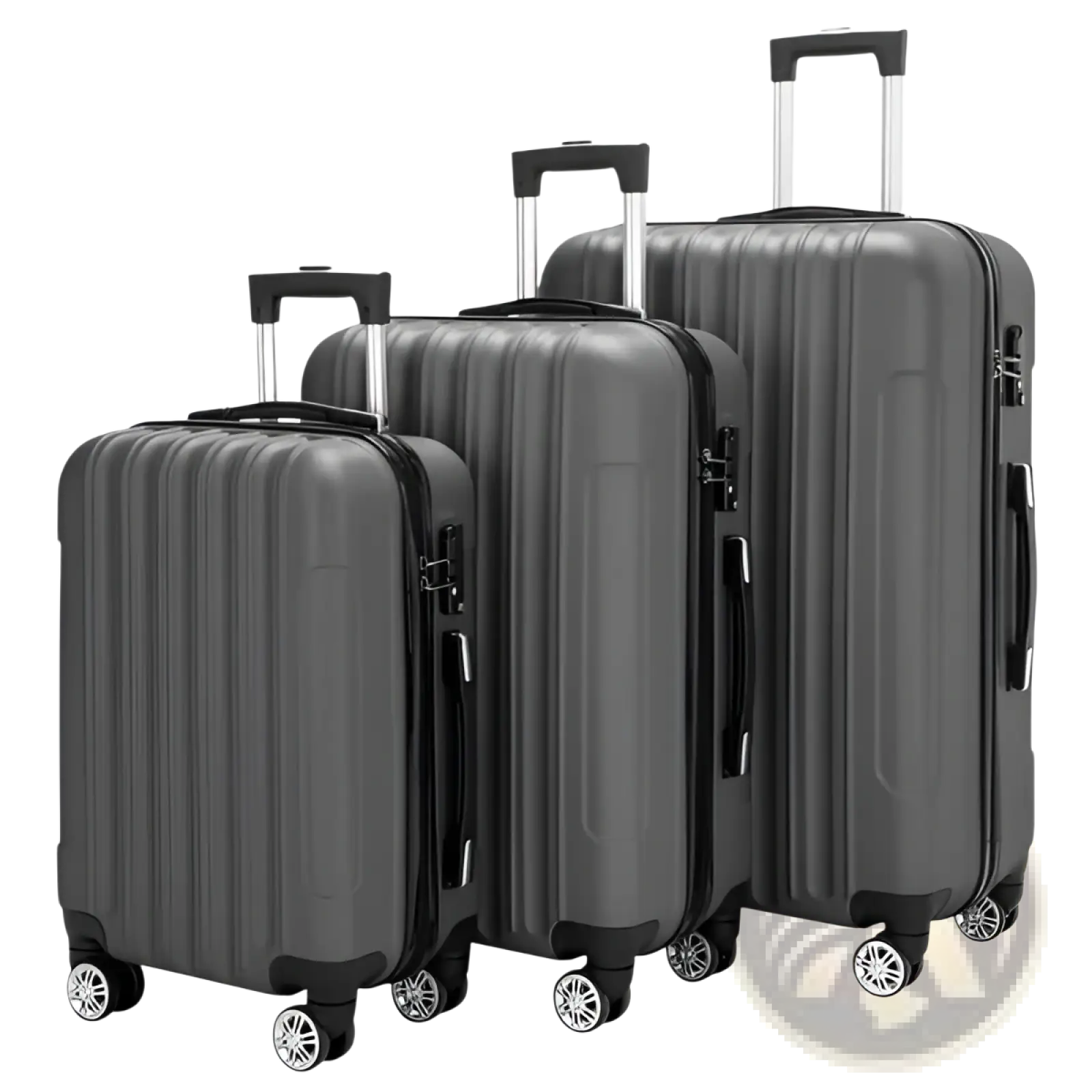 3-in-1 Dark Gray Hard Shell Spinner Luggage Set
