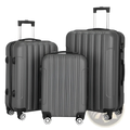 3-in-1 Dark Gray Hard Shell Spinner Luggage Set
