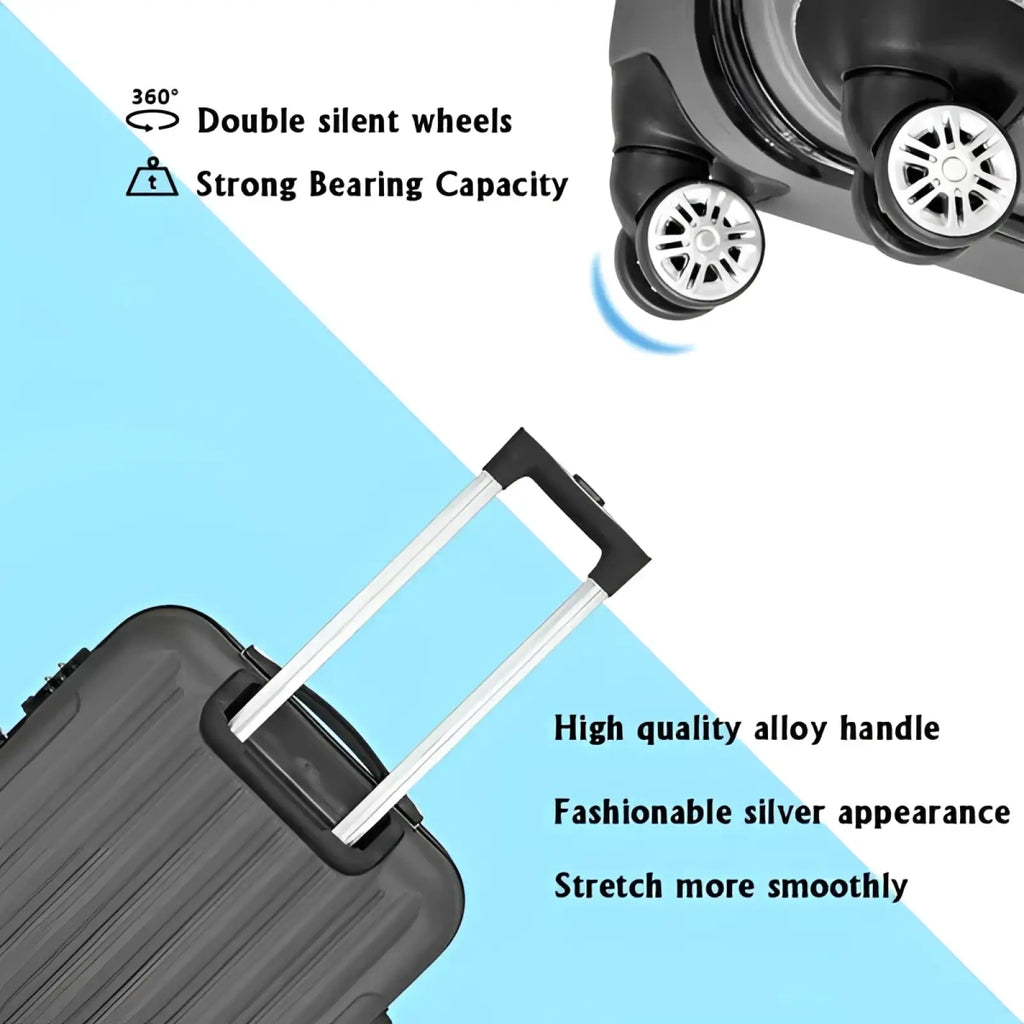 3-in-1 Dark Gray Hard Shell Spinner Luggage Set