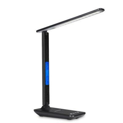 3-in-1 Desk Lamp with Wireless Charger, Clock and Thermostat