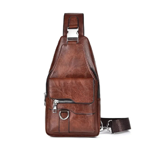 Men's Crossbody Sling Bag, Retro Travel