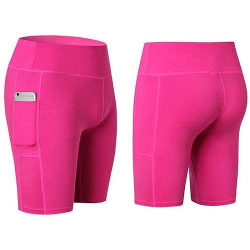 Stretch Yoga Shorts with Phone Pocket