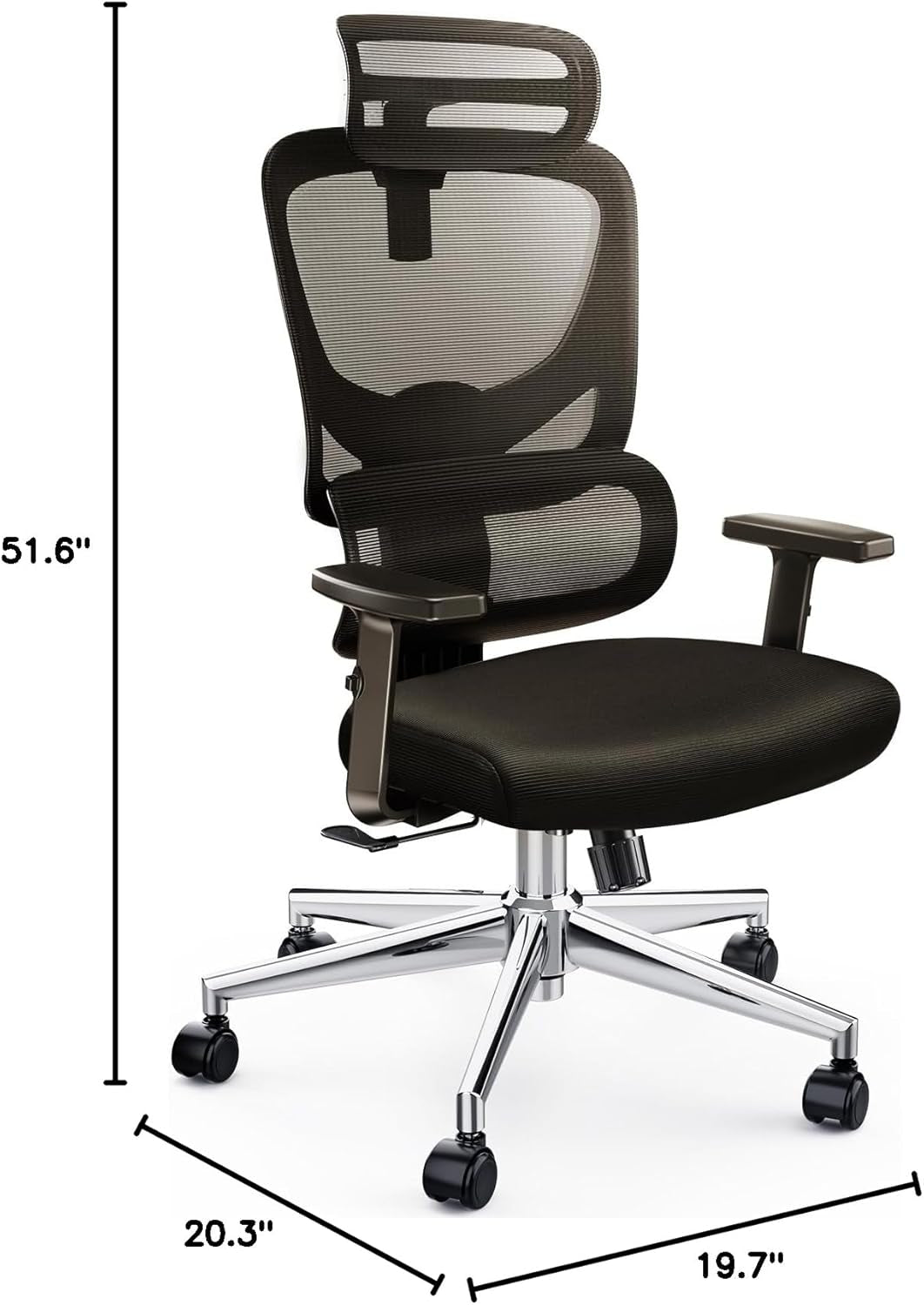 Ergonomic High Back Office Chair With Adjustable Lumbar Support
