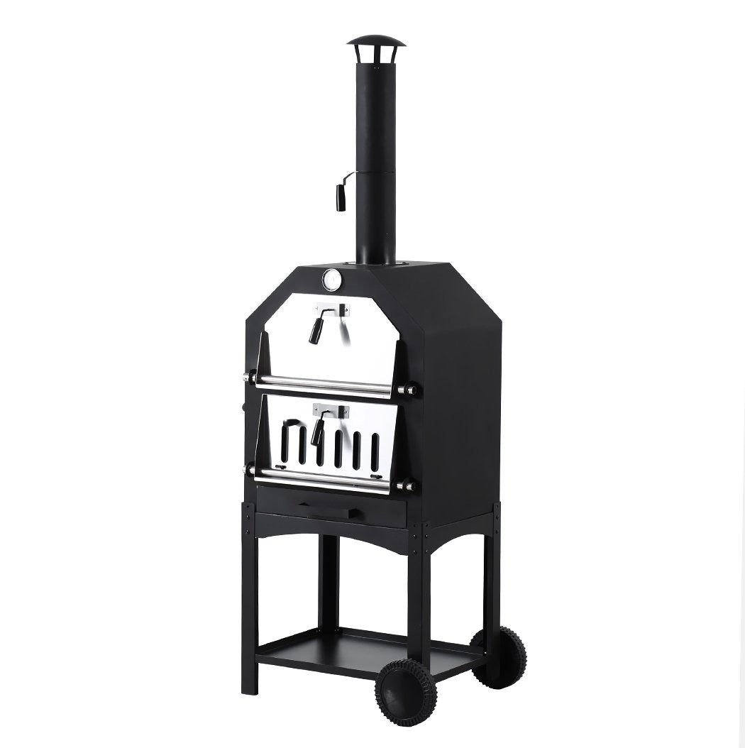 3-in-1 Charcoal BBQ Grill, Pizza Oven and Smoker