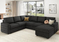 Sectional Sleeper Sofa with Pull Out Bed, Reversible Sectional Sleeper