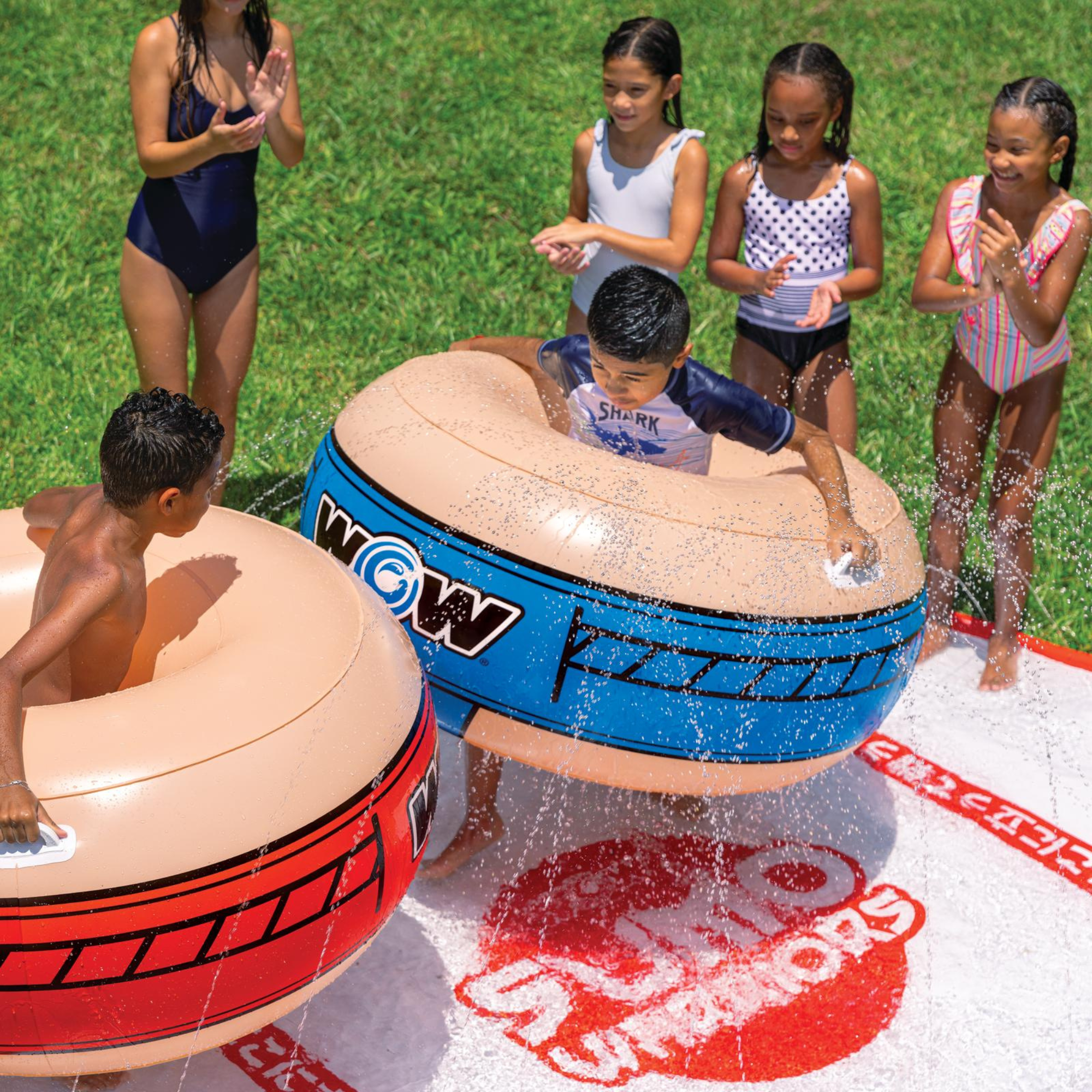 WOW Watersports 10ft Sumo Wrestling Spray Pad with 2 Sumo