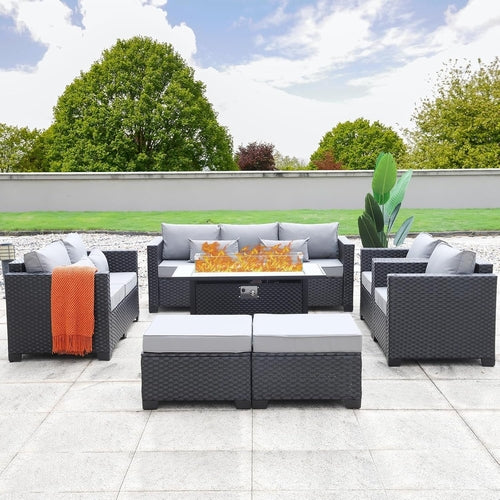 7-Piece Outdoor Furniture Set with 45-Inch Fire Pit