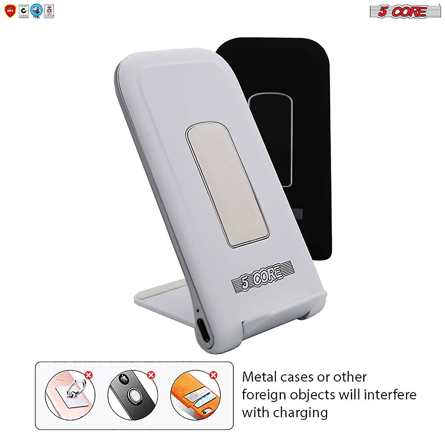 5 Core 10W Fast Wireless Charging Pad, Glass Top