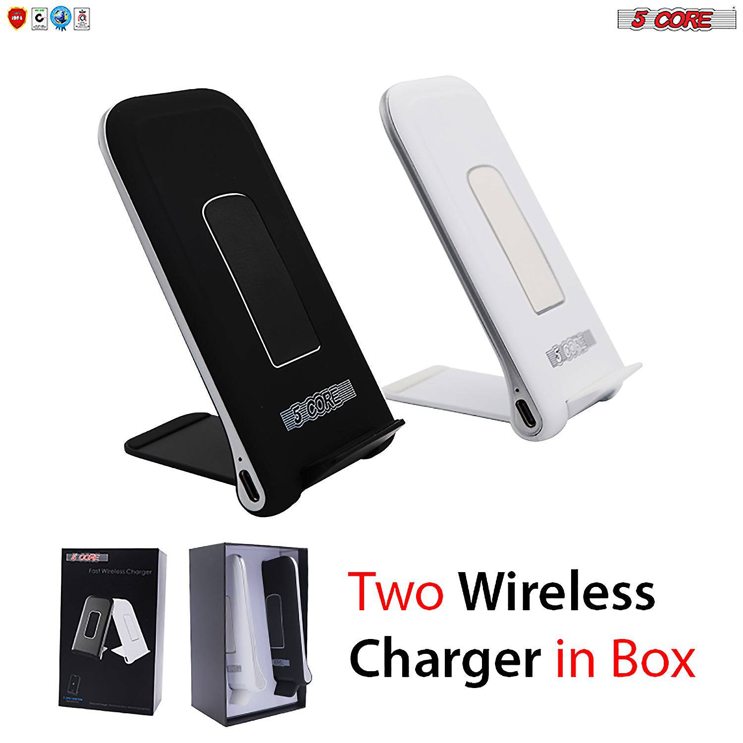 5 Core 10W Fast Wireless Charging Pad, Glass Top