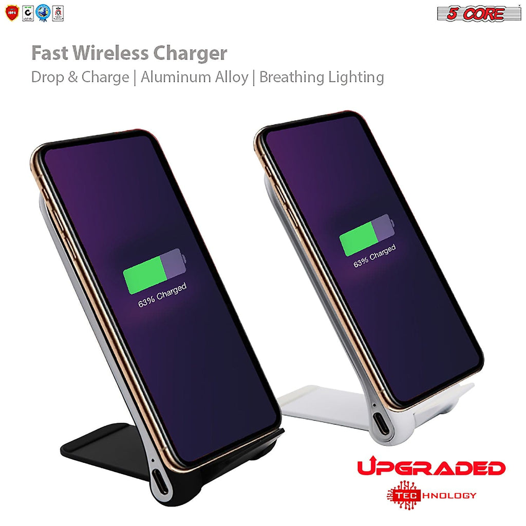5 Core 10W Fast Wireless Charging Pad, Glass Top