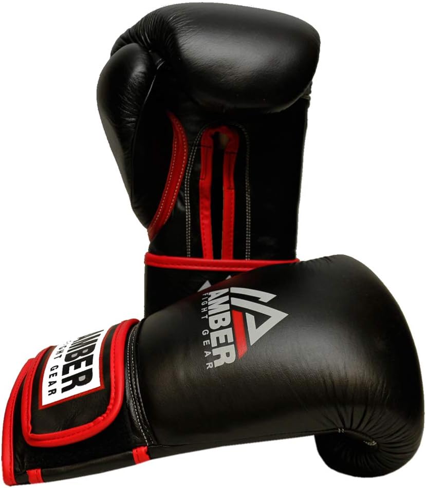 Amber Fight Gear Leather Boxing Gloves