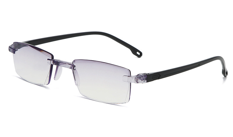 4 PK Mens Rectangular Rimless Blue Light Blocking Reading Glasses