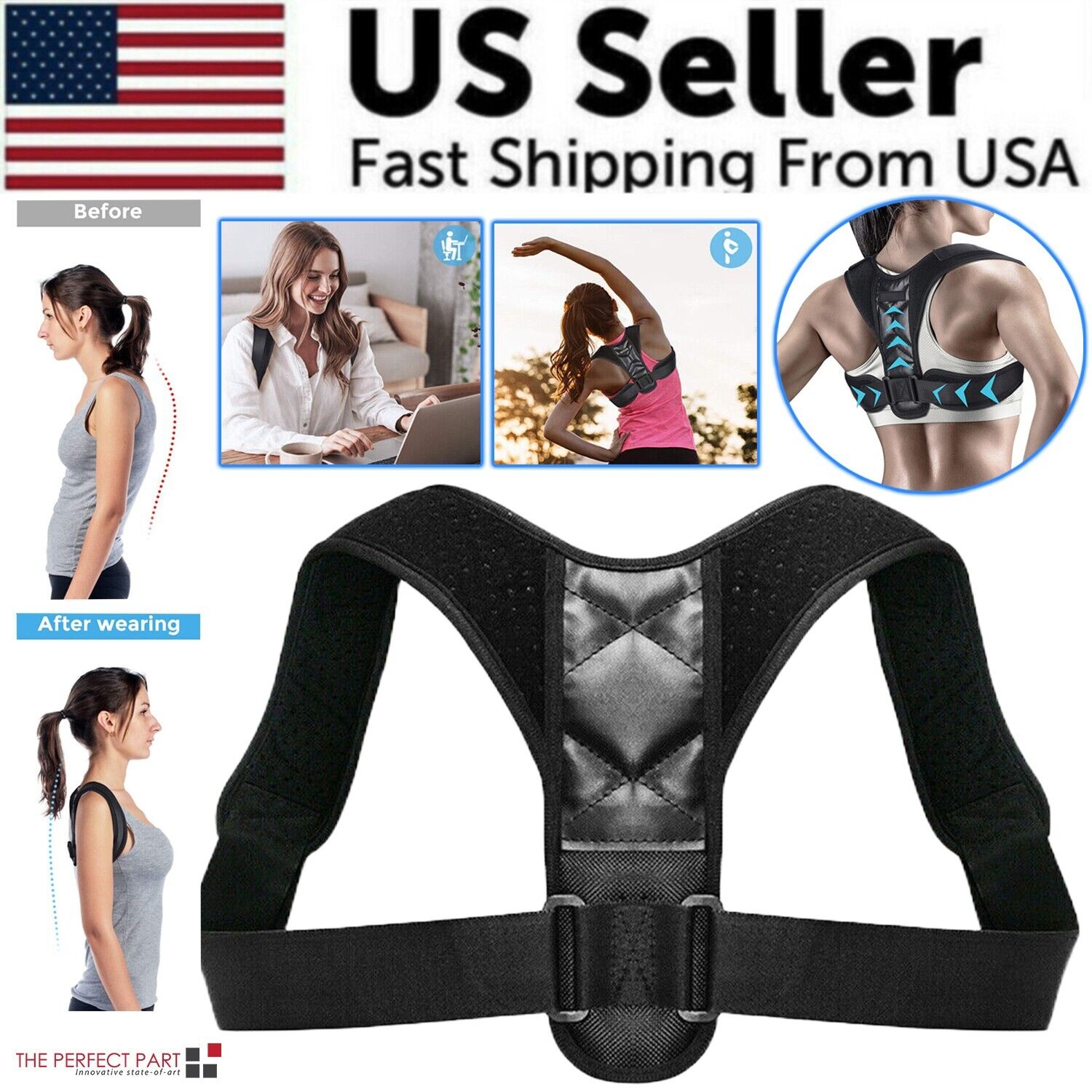 Adjustable Posture Corrector – Back Brace & Clavicle Support