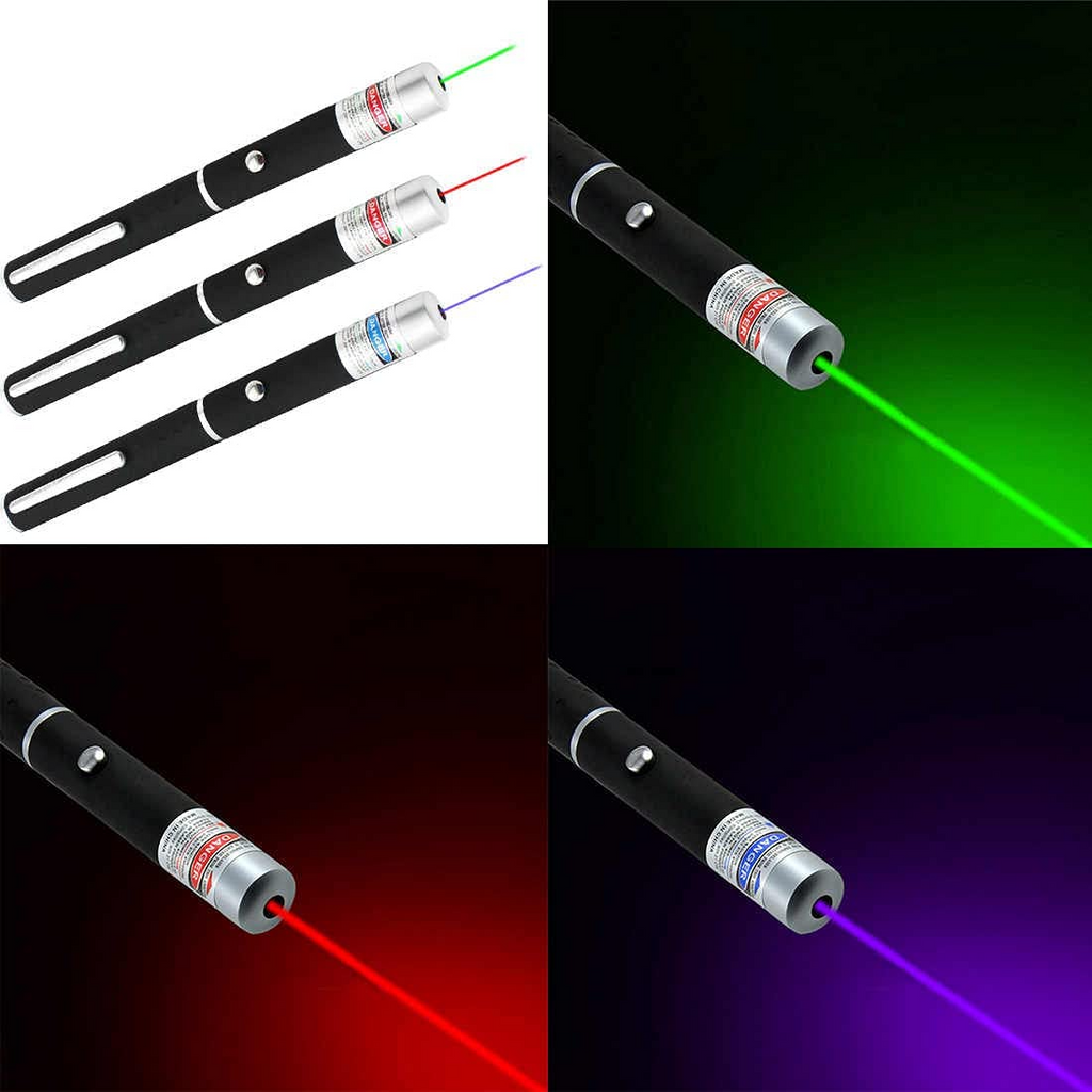 3-Pack Laser Pointer Pens, Green Blue Red