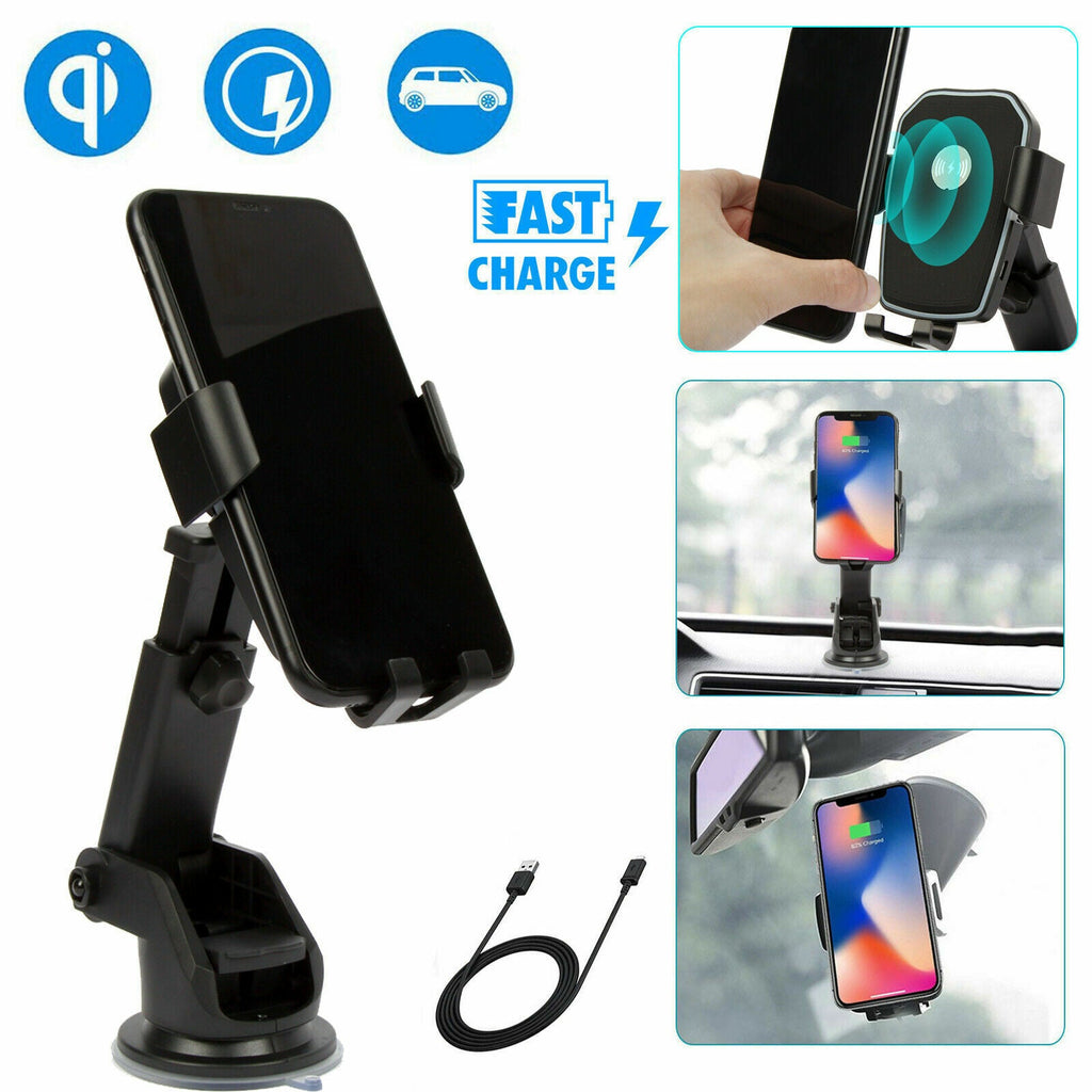 Qi Wireless Car Charger and Phone Mount, 2-in-1