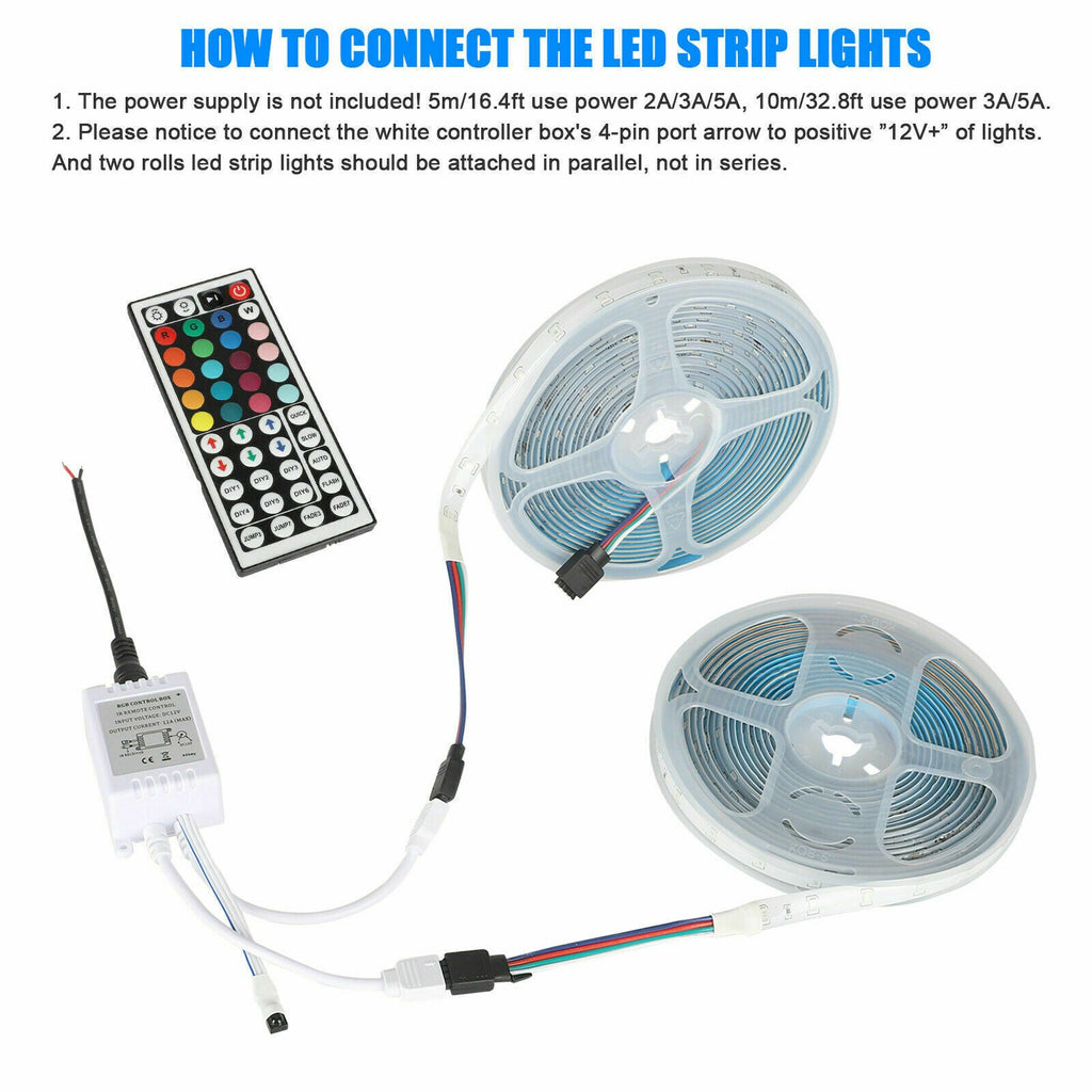 32FT RGB LED Strip Lights with Remote
