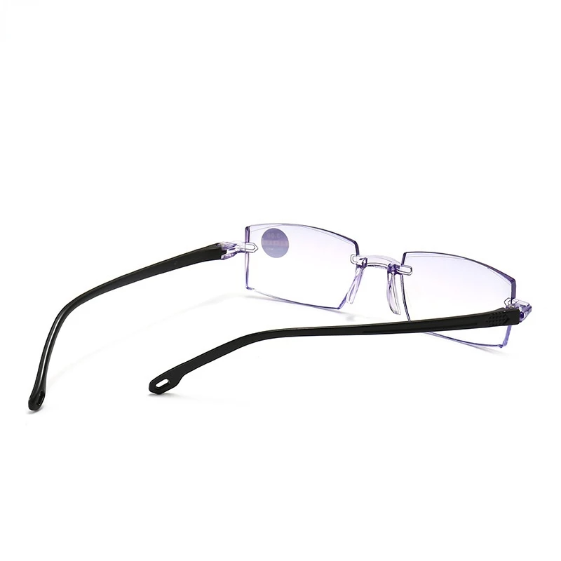 4 PK Mens Rectangular Rimless Blue Light Blocking Reading Glasses