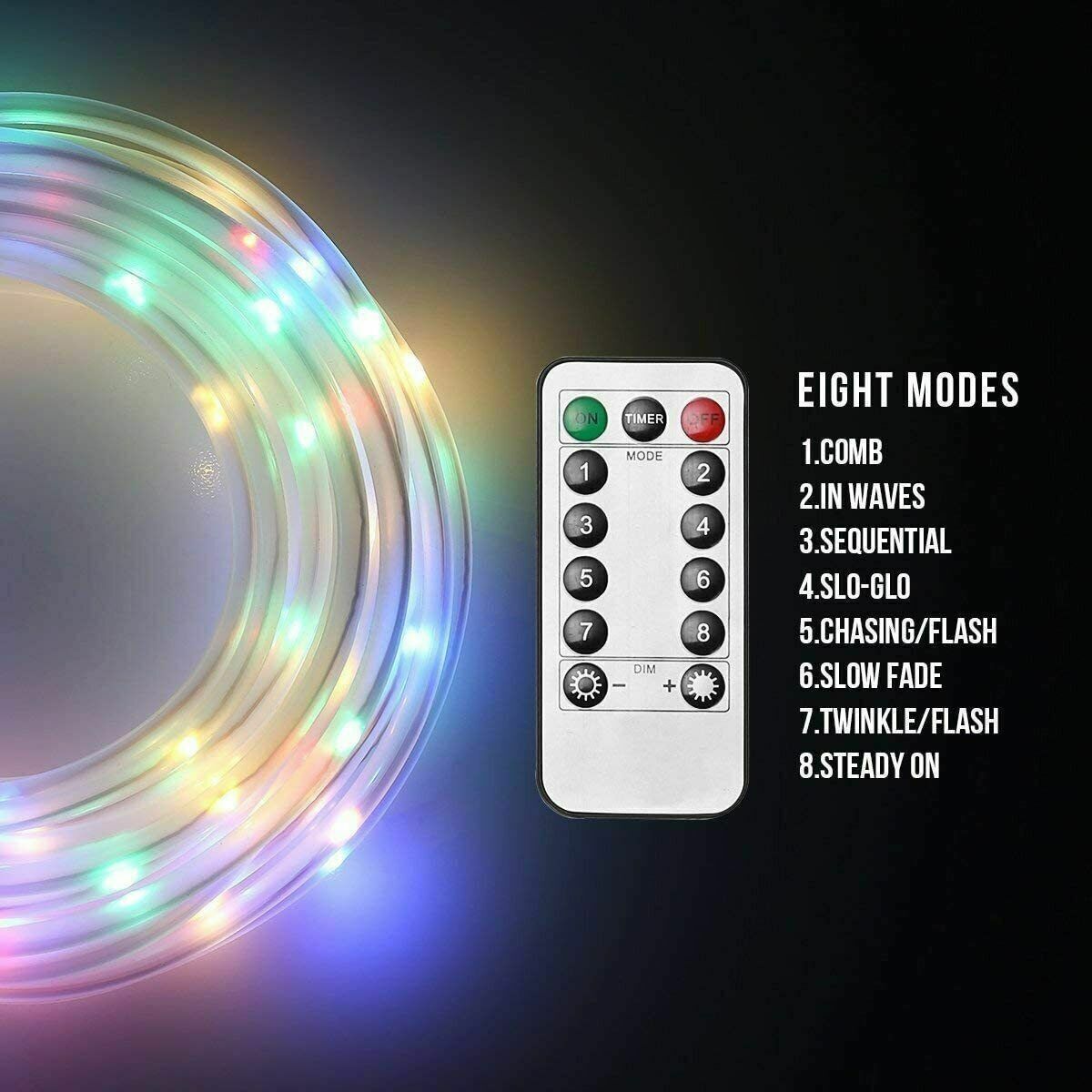 33FT LED Rope Light for Outdoor and Garden