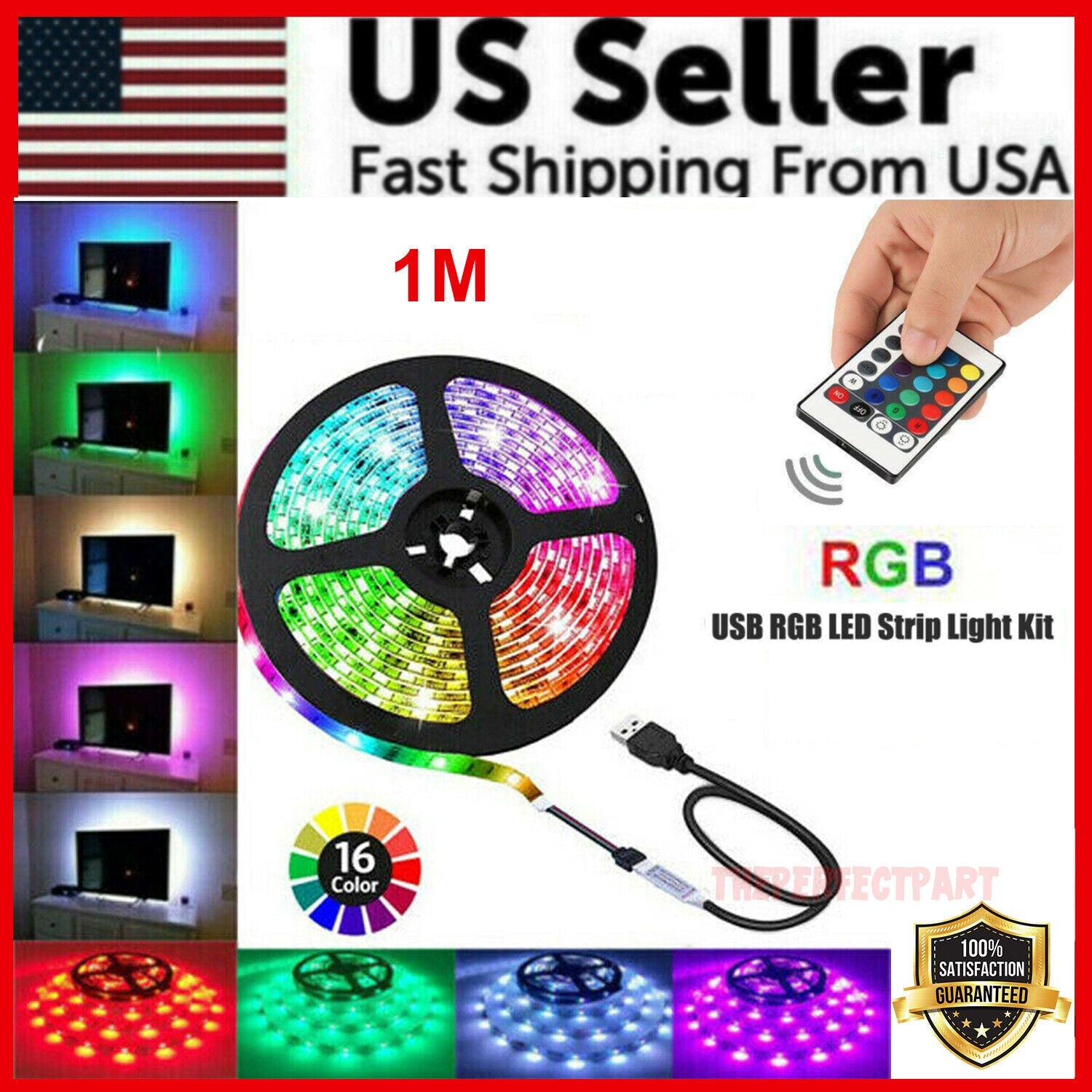 USB LED TV Backlight Strip, RGB Color-Changing