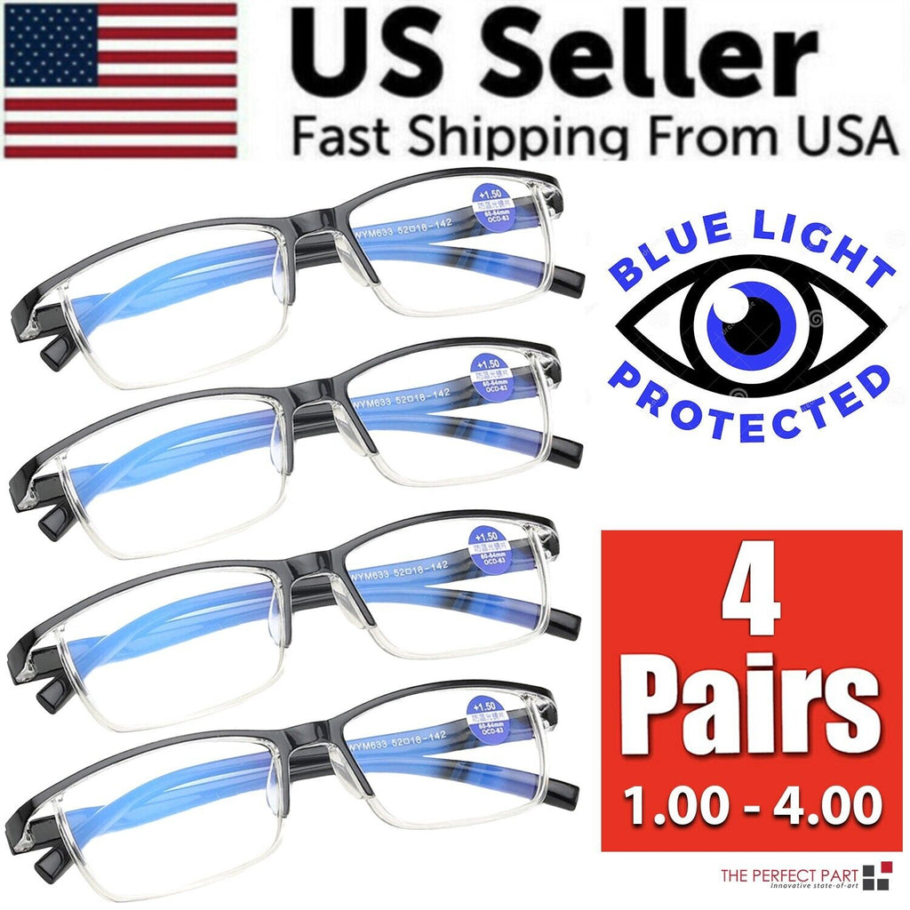 4-Pack Blue Light Reading Glasses