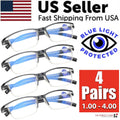 4-Pack Blue Light Reading Glasses