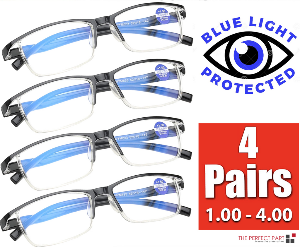 4-Pack Blue Light Reading Glasses