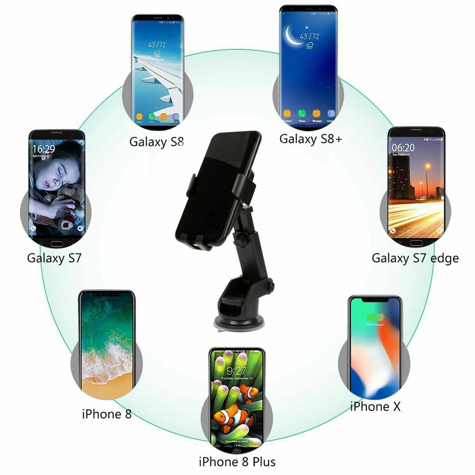 Qi Wireless Car Charger and Phone Mount, 2-in-1