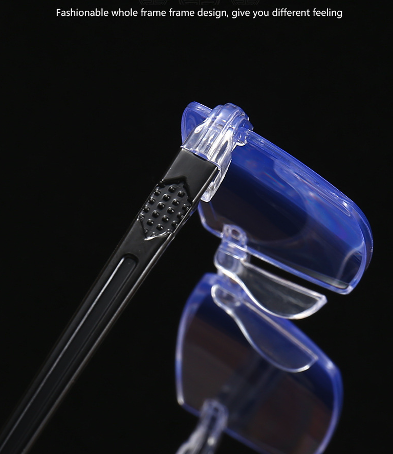4 PK Mens Rectangular Rimless Blue Light Blocking Reading Glasses