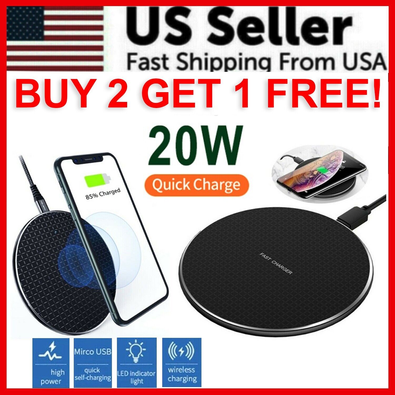 20W Fast Wireless Charging Pad